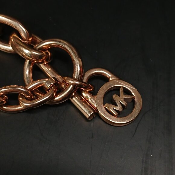 Michael Kors Rose Gold Tone Link Chain & Bangle Bracelet Set 8"/2.25" 139.6g - Picture 14 of 16